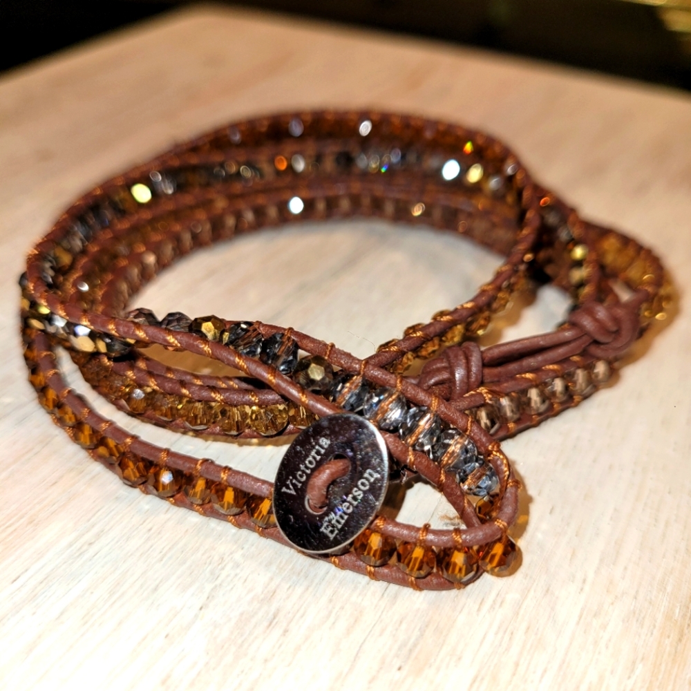 RARE-Vintage❤️✅️ Victoria Emerson-Natural Stone Wrap around bracelet & necklace